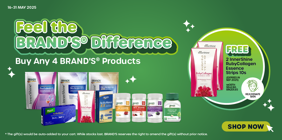 Buy Any 4 BRAND'S Products & 2 Free Boxes of RubyCollagen Strips Would be Auto-Added to Your Cart!
